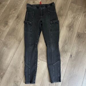 SPANX Cargo Moto Streetwise Black pullon jeggings Jeans size Large